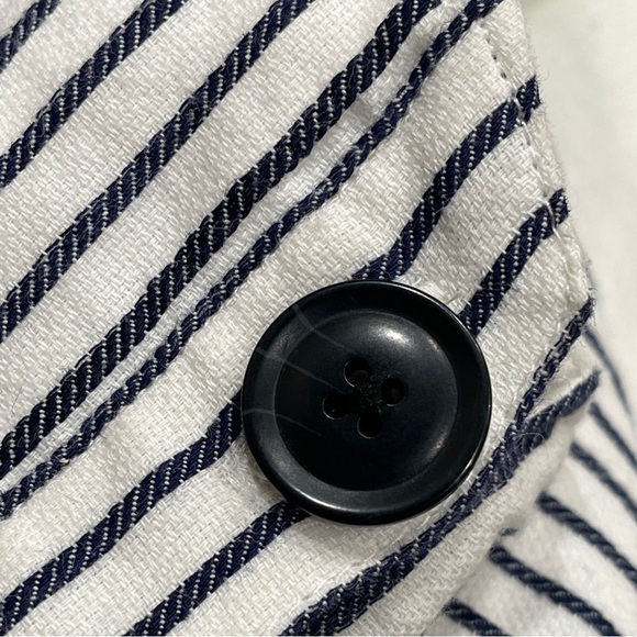 ATM Anthony Thomas Melillo Linen Blend Striped Button Front Midi Dress | Size SP - Picture 7 of 11